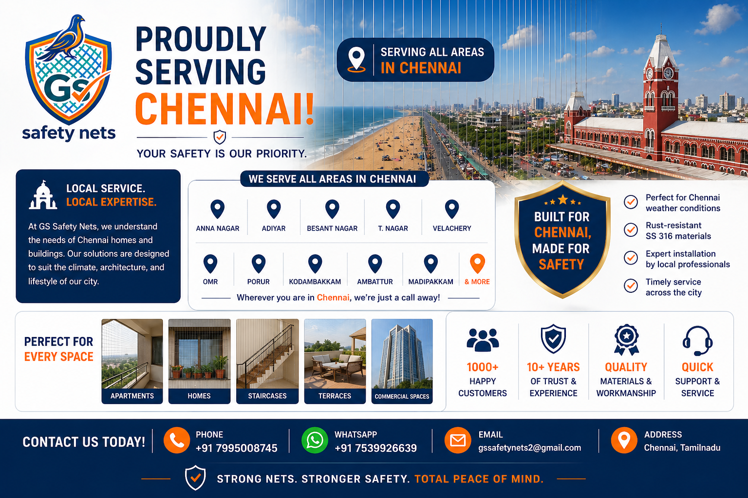 GS Safety Nets Serving Chennai